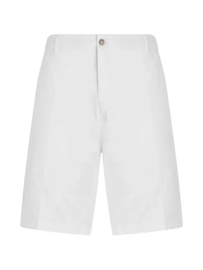 Fedeli Belt-loop Bermuda Shorts In White