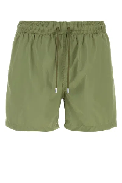 Fedeli Green Polyester Swimming Shorts