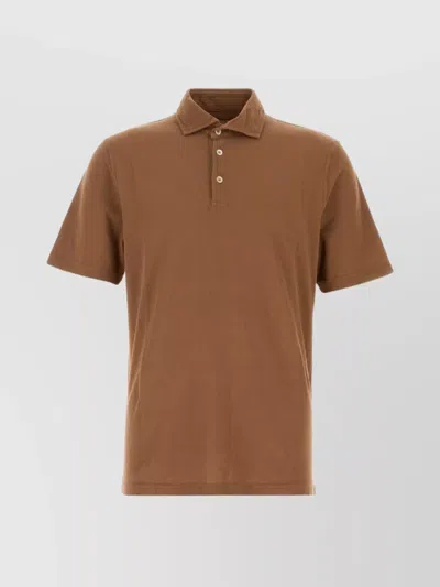 Fedeli Biscuit Collar Pique Polo Shirt