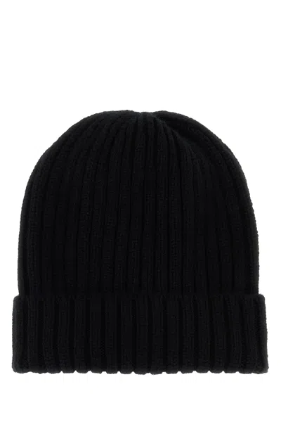 Fedeli Black Cashmere Beanie Hat