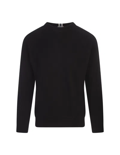 Fedeli Black Cashmere Crew-neck Pullover