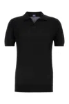 Fedeli Polo Shirt Cotton Ribbed Texture In Blue