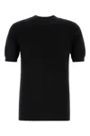 Fedeli Ribbed Hem Short Sleeves Textured Pattern In Black