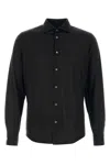 Fedeli Wool Long-sleeve Shirt In Black