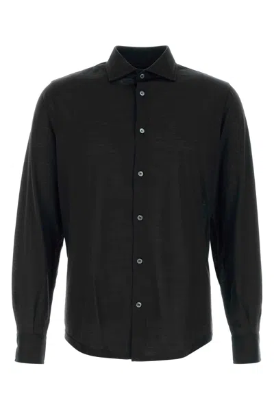 Fedeli Black Wool Shirt