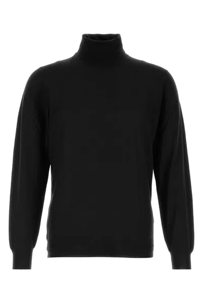 Fedeli Black Wool Sweater