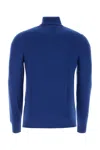 Fedeli Luxurious Cashmere Turtleneck Sweater In Bluaperto