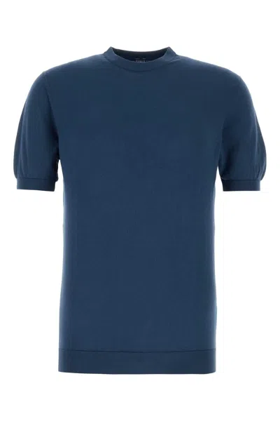 Fedeli Blue Cotton Sweater