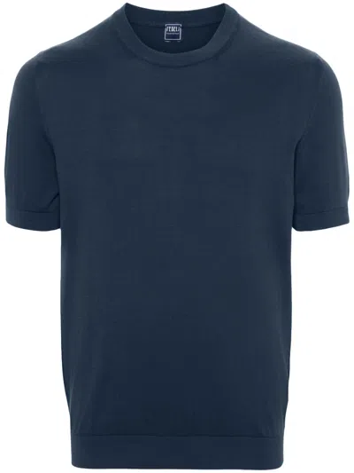 Fedeli Geometrisch Gemustertes T-shirt In Blue