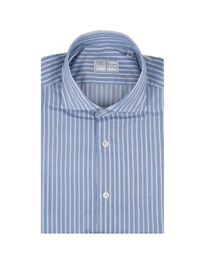 Fedeli Blue Striped Panamino Sean Shirt