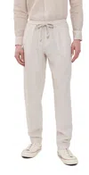 Fedeli Bonifacio Drawstring Linen Pants Natural In Neutral