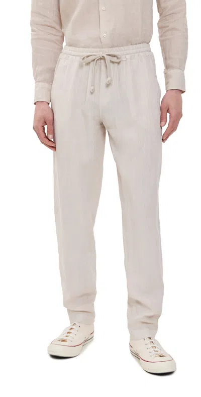 Fedeli Bonifacio Drawstring Linen Pants Natural