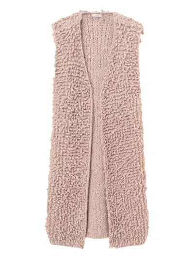 Fedeli Bouclé Waistcoat In Pink