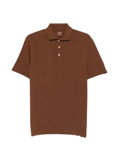 Fedeli 버튼 폴로 셔츠 In Brown