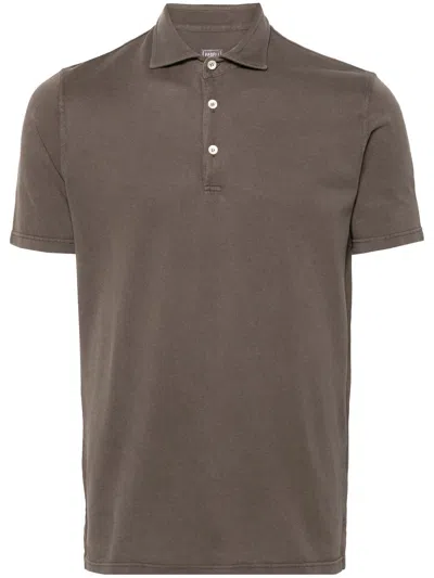Fedeli Cotton Polo Shirt In 褐色