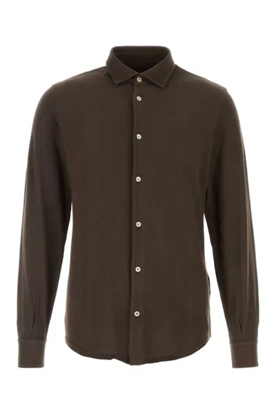 FEDELI BROWN OXFORD SHIRT