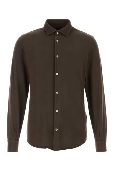 Fedeli Brown Oxford Shirt