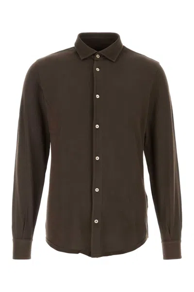 FEDELI BROWN OXFORD SHIRT