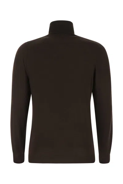 FEDELI BROWN WOOL SWEATER