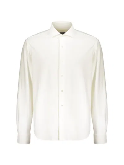 Fedeli Button-closure Classic-collar Shirt In White