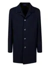 Fedeli Button-fastening Cashmere Coat In Blue