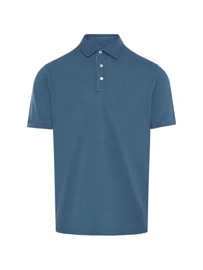 Fedeli Button Polo Shirt In Blue
