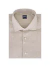 Fedeli Button Stripe Shirt In Neutral