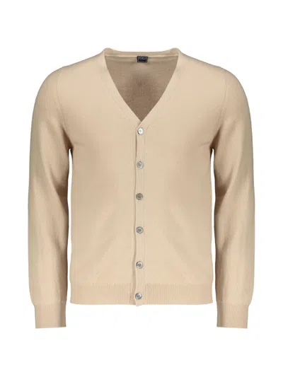 Fedeli Button V-neck Cardigan In Neutral