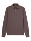 Fedeli Buttoned Long-sleeve Polo Shirt In Brown