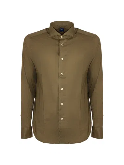 Fedeli Buttoned Long-sleeve Shirt In Green