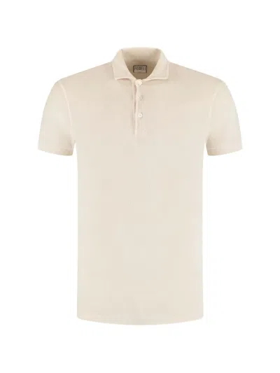 Fedeli Mondial Cotton Terry Polo Shirt In Neutral
