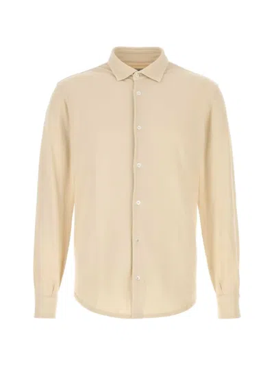 Fedeli Sand Cotton Shirt In Neutral