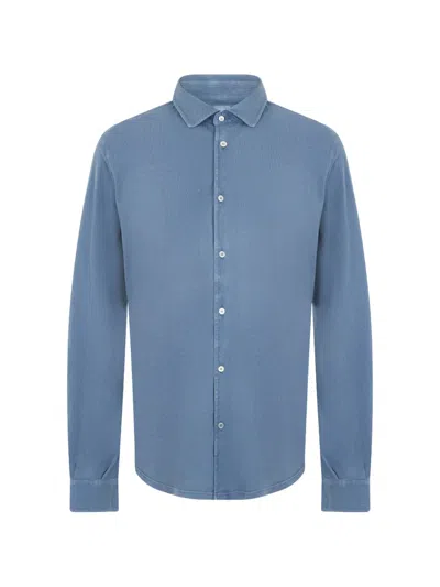 Fedeli Button-fastening Long-sleeve Shirt In Blue