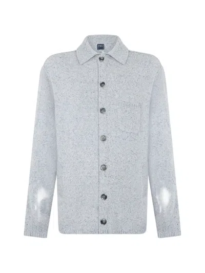 Fedeli Button-up Pocket Cardigan In Gray