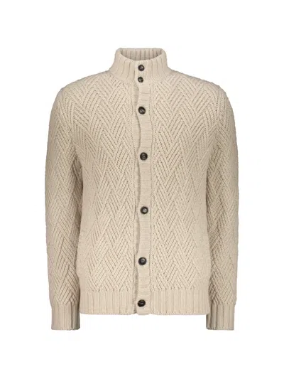 Fedeli Cable-knit Button Cardigan In Brown