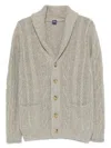 Fedeli Cable-knit Shawl-collar Cardigan In Neutral