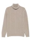 Fedeli Cable-knit Turtleneck Sweater In Gray