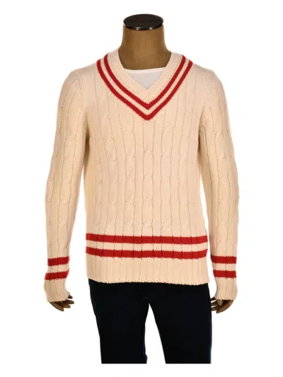 Fedeli Cable-knit V-neck Sweater In Neutral