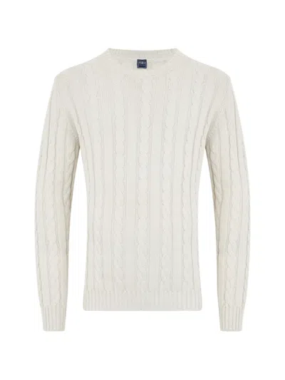 Fedeli Cable-knit Sweater In White