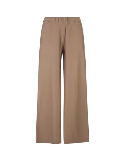 Fedeli Camel Cashmere Wide Trousers In Brown