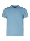 Fedeli Melange Linen Short-sleeved T-shirt In Blue