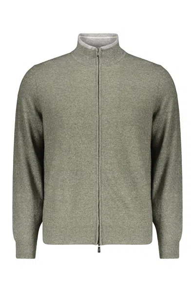 Fedeli Zip Cardigan In Green