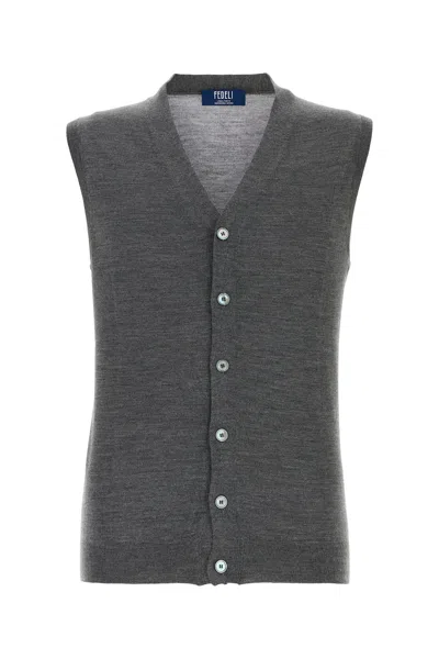 Fedeli Cardigna Senza Maniche-46 Nd  Male In Grey