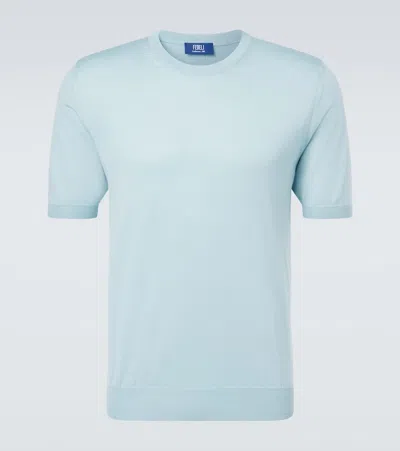 Fedeli Cashmere And Silk Sweater In Blue
