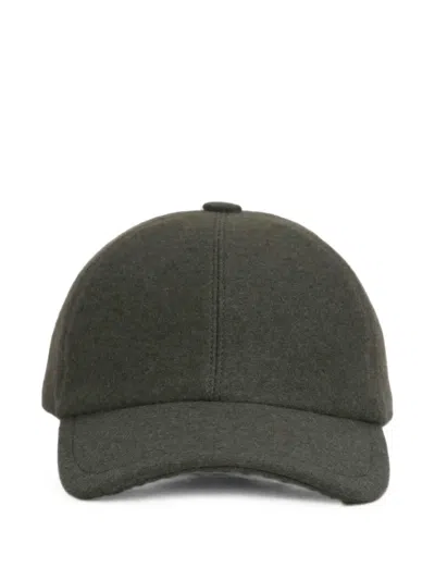 Fedeli Cashmere Baseball Cap In Green