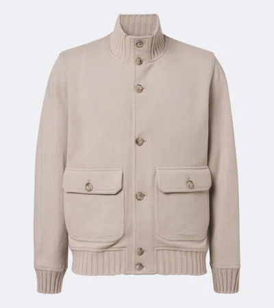 Fedeli Cashmere Bomber Jacket In Beige