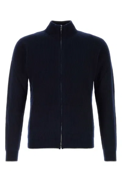 Fedeli Cashmere Cardigan For Men In Blue