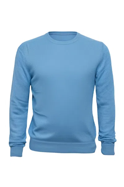 Fedeli Cashmere Crewneck Sweater In Blue