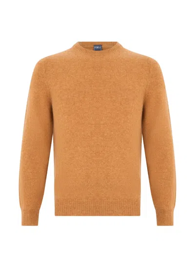 Fedeli Cashmere Crew-neck Sweater In Brown