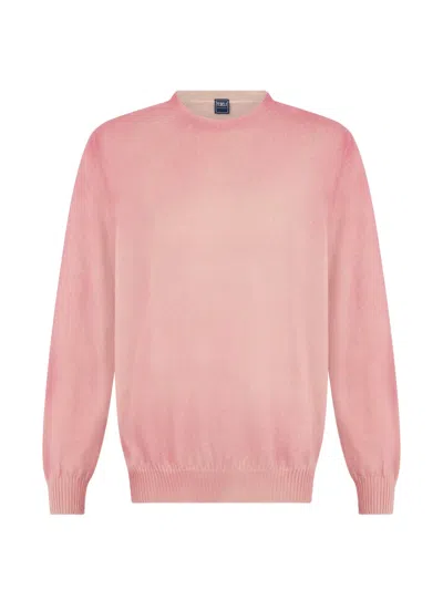 Fedeli Cashmere Crew-neck Sweater In Pink